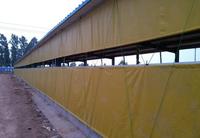 Bâche en PVC polyester laminé double bleu pour l'élevage de volailles, tissu imperméable pour l'agriculture du bétail