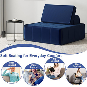 Fauteuil pouf carré personnalisé en forme de cube de tofu, convertible, rembourré en mousse, pour salon et petits appartements - Product Image 3