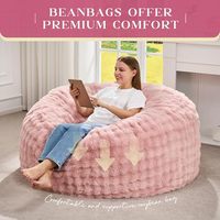 Hobestluk Ensemble de canapé carré moderne une place, design bulle en fausse fourrure douce, géant 3-6 pieds, pouf de salon confortable lavable en machine