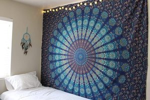 <span class=keywords><strong>Tapisserie</strong></span> murale personnalisée avec imprimés numériques, vente en gros, indienne, bohémien, Mandala, Hippie, Polyester - Product Image 4