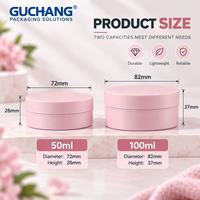 Pot en PP à large ouverture noir mat rose 50ml 100ml, pot en plastique 3oz avec couvercle, récipient cosmétique vide pour crème et gommage corporel