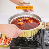 Pots de cuisson jetables en aluminium, contenants alimentaires portables pour la maison, le hot pot, le camping en plein air, les pique-niques et l'emballage de repas à emporter