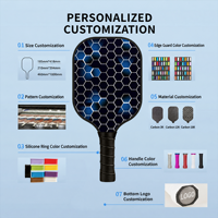 Hochwertiges Pickleball-Schläger-Set aus Fiberglas 2 Schläger 4 Bälle 1 Tragetasche Leichtgewichtig 230g für Senioren Freizeitspieler