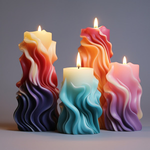 Customizable Silicone Wave Shaped <b>Candle</b> <b>Molds</b> For DIY Scented <b>Candles</b> Transparent White <b>Mold</b> Part Number YTDZ003 - Product Image 4