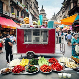 Food Truck Américain Personnalisé avec Équipement de Cuisine Complet, Nouvelle Remorque de Restauration pour Hot-dogs et Produits de Boulangerie (Ingrédients à base d'eau et de blé) - Product Image 1