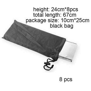 Réchaud à gaz portable avec pare-vent, hauteur 24 cm, 8 pièces, réchaud de camping pliable coupe-vent, emballage en sac noir - Product Image 1