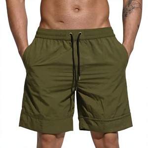 Shorts de bain pour hommes, taille élastique, en nylon tissé, avec cordon de serrage, personnalisables avec logo - Product Image 2