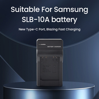 Nouveau chargeur de type C adapté à la batterie Samsung SLB-10A, charge rapide et puissante avec plusieurs protections, chargeurs en gros