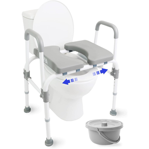 KMINA K30035 Siège de toilette surélevé, chaise de toilette avec siège réglable (3 en 1) pour adultes, blanc - Product Image 5