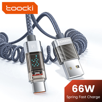 Cable de Carga Rápida Retráctil USB-C de 6A Toocki, con Indicador de Carga Transparente, Trenzado de Aluminio y E-Marker para Laptop y Teléfono