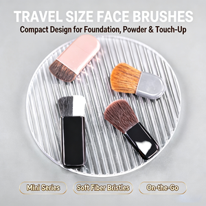 Brocha Aplicadora de Maquillaje Compacta con Fibras Sintéticas Densas para Mezclar Polvos y Acabado Facial Preciso - Product Image 4
