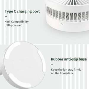 Nouveaux produits en gros : Mini-ventilateur de bureau à chargement rapide, alimenté par batterie, USB, 3 vitesses réglables, SOLOVE F5 USB - Product Image 6