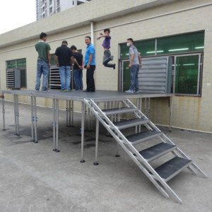 Height adjustable lighting aluminum portable <b>stage</b> for indoor and outdoor concert event - Product Image 1
