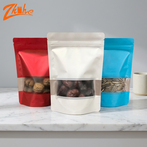 Aluminum <b>Foil</b> Stand up Pouch with Clear <b>Window</b> Resealable Customizable Gift Packaging for Chips Snacks Pet Food & Candy in Stock - Product Image 1