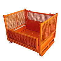 Cage en treillis métallique revêtue galvanisée Conteneur de stockage empilable Cage en fil d'acier pour le stockage logistique et la protection en entrepôt