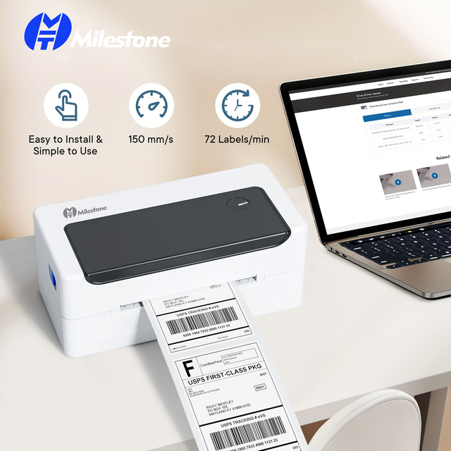MHT-L1081 Portable Wholesale Thermal Color Label Printer 4x6 203DPI BT Portable Desktop Shipping Printers for Small Business