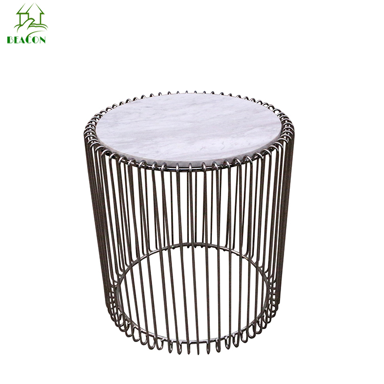 Meubles de maison En Acier Inoxydable Table Basse En Marbre Moderne Meubles De Salon Table D'appoint