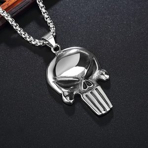 DUYIZHAO Mythos Fantasie Hölle Charakter Thema Charme Benutzer definierte Hip Hop Rap Schmuck Edelstahl Zubehör Punisher Schädel Anhänger - Product Image 5