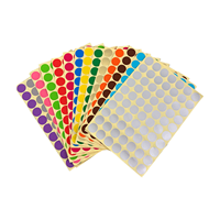 Tailles personnalisées : 1 cm, 2 cm, 3 cm ; étiquettes codées par couleur ; étiquettes rondes colorées inscriptibles ; autocollants ronds adhésifs.