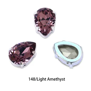 Waterdrop dengan cakar berlian imitasi pointback batu mewah grosir manik-manik kristal longgar untuk Perhiasan sepatu pakaian Aksesori diy