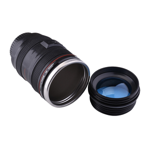 Wholesale Leak-proof Double Walled Stainless Steel 13.5 oz Travel <b>Cup</b> Camera Lens Coffee Mug for Him Dad - Product Image 1