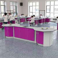 Station de travail centrale de chimie de laboratoire à usage étudiant Cartmay bon marché, tables d'expériences de physique hexagonales, banc de laboratoire universitaire
