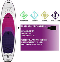 Planche à pagaie gonflable pour sports nautiques, planche de surf, surf sur les vagues, pêche, iBoard, ISUP, PVC/EVA, rose, bois, designs personnalisés