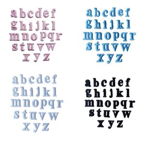 2cm Iron on Backing Embroidery pink Blue White <b>Black</b> Mini Letter Number Patch - Product Image 1