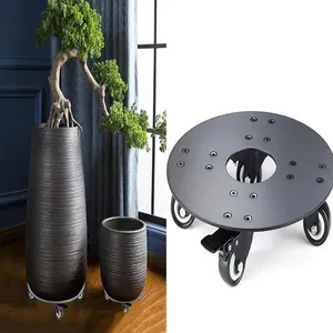 Support de Pot de fleur robuste roues de Pot de fleur universelles plateau rond en métal <span class=keywords><strong>plante</strong></span> mobile <span class=keywords><strong>roulant</strong></span> support de <span class=keywords><strong>plante</strong></span> en pot avec rouleaux - Product Image 1