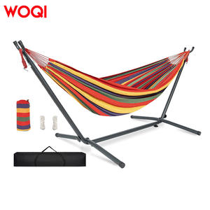 Hamaca WOQI con Soporte, Capacidad de 250 Libras, Portátil, para Uso en Interiores y Exteriores, Jardín, Patio, Camping, Material de Poliéster y Algodón - Product Image 1