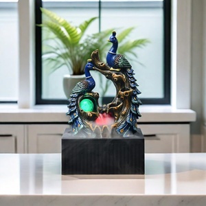 Vente en gros de <span class=keywords><strong>fontaine</strong></span> cascade en résine <span class=keywords><strong>zen</strong></span> Petites fontaines d'eau d'intérieur Modèle peint à la main Décoration relaxante en forme de cascade - Product Image 4