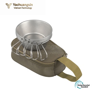 Juego de Vajilla Desechable Ecológico para Acampar al Aire Libre, Taza de Acero Inoxidable con Asa - Product Image 3