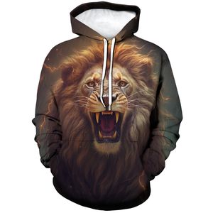 <span class=keywords><strong>Felpa</strong></span> <span class=keywords><strong>con</strong></span> Cappuccio Premium da Uomo <span class=keywords><strong>con</strong></span> Stampa 3D Re <span class=keywords><strong>Leone</strong></span>, Corona Maestosa, Pullover <span class=keywords><strong>con</strong></span> Tasche per Uso Quotidiano e Casual - Product Image 4