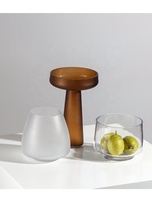 Vase en verre givré simple de style nordique, assiette de fruits, décoration créative pour la maison, doux, vase artisanal, livraison directe