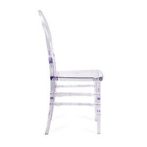 Chaises d'hôtel transparentes empilables en polycarbonate style Phoenix Queen Anne pour événements - Product Image 2