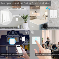 Interruptor de Pared Inteligente LangYeao Tuya WiFi+RF433 1/2/3 Gang, Control Remoto por Aplicación Smart Life, Compatible con Alexa y Google Home