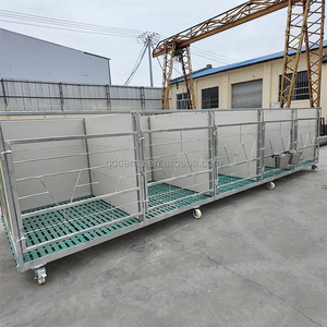 Nouvelle niche à veaux mobile en acier galvanisé à chaud, durable et facilement déplaçable sur roues pour ferme d'élevage - Product Image 3