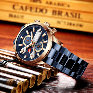 Reloj de Pulsera de Lujo para Hombre con Movimiento de Cuarzo Analógico, Caja de Aleación, Esfera de Cristal, Manecillas, Correa de Acero Inoxidable, Resistente al Agua 3BAR, Clásico y Moderno - Product Image 6