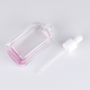 Luxury Cosmetic Packaging Thick Bottom 30ml 60ml Flat Square Purple Clear Serum <b>Bottle</b> Essential Oil Glass White <b>Dropper</b> <b>Bottle</b> - Product Image 4