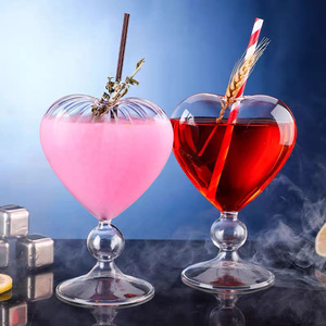 Nuovo stile di disegno bar a forma di <span class=keywords><strong>cuore</strong></span> creativo della tazza tazza di stile Giapponese tazza di vetro di vino calice di vetro tazza - Product Image 4