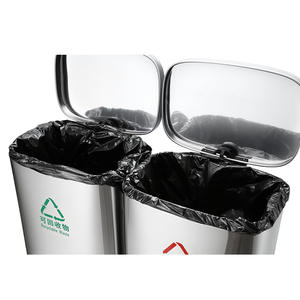 商業用ステンレス鋼ゴミ缶デュアルコンパートメント仕分けビン大容量防錆衛生廃棄物分離ホテル - Product Image 3