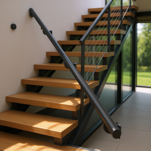 Pasamanos de Aluminio Negro para Escaleras, Montado en Pared, 10 Pies, 32 mm, Barandilla Interior/Exterior, Elegante y Duradera - Product Image 2