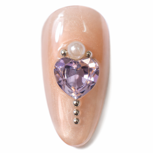 Uñas Postizas Acrílicas con Brillo Rosa, Diseño de Flores con Perlas y Diamantes de Imitación, 10 Piezas para Mujer - Product Image 5