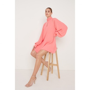 New Innovation Autumn Design High Collar Chiffon Women's Mini Dress - Product Image 3