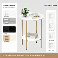 Table basse ronde de luxe en fer forgé européen durable pour hôtel avec rangement central