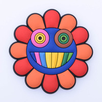 OME cartoon PVC caoutchouc murakami chaussures breloques accessoires boutons pour enfants chaussures décoration accessoires tournesol marguerite breloques de chaussures