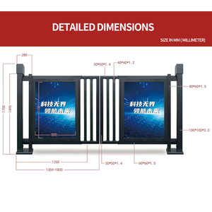 Patrón personalizado LOGO Comunidad Columpio automático Paso seguro Puerta doble Acceso peatonal inteligente Publicidad Puerta Enterence / Exit - Product Image 3