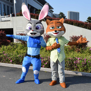 Costume de dessin animé Judy Rabbit, costume de poupée Zootopia, costume de Nick Fox, accessoires de performance, costume de poupée ambulante - Product Image 1
