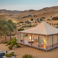 Tente de glamping de luxe pour le désert, lodge préfabriquée résistante au vent pour les stations balnéaires du désert et les campings en pleine nature