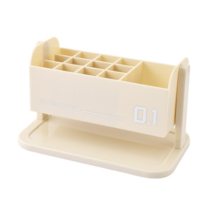 Cosmetic Storage <b>Box</b> Single Layer Desktop Makeup Organizer With Brush Holder And <b>Small</b> Item Tray For Beauty <b>Tools</b> - Product Image 4